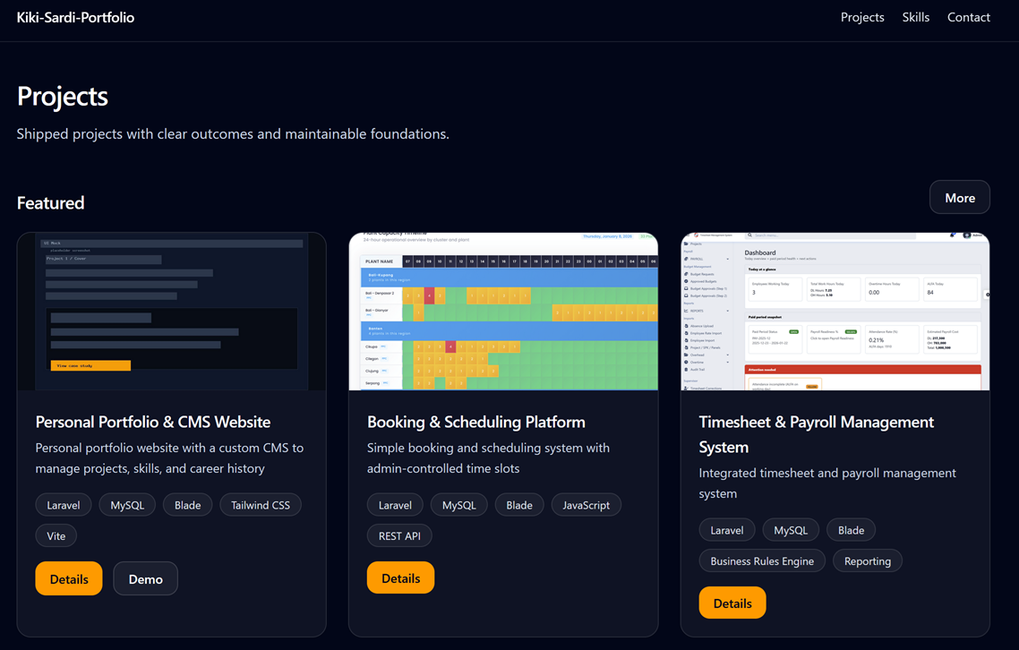 Personal Portfolio & CMS Website secondary