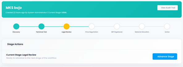 Raw Material Management – Stepper Source Raw Material secondary
